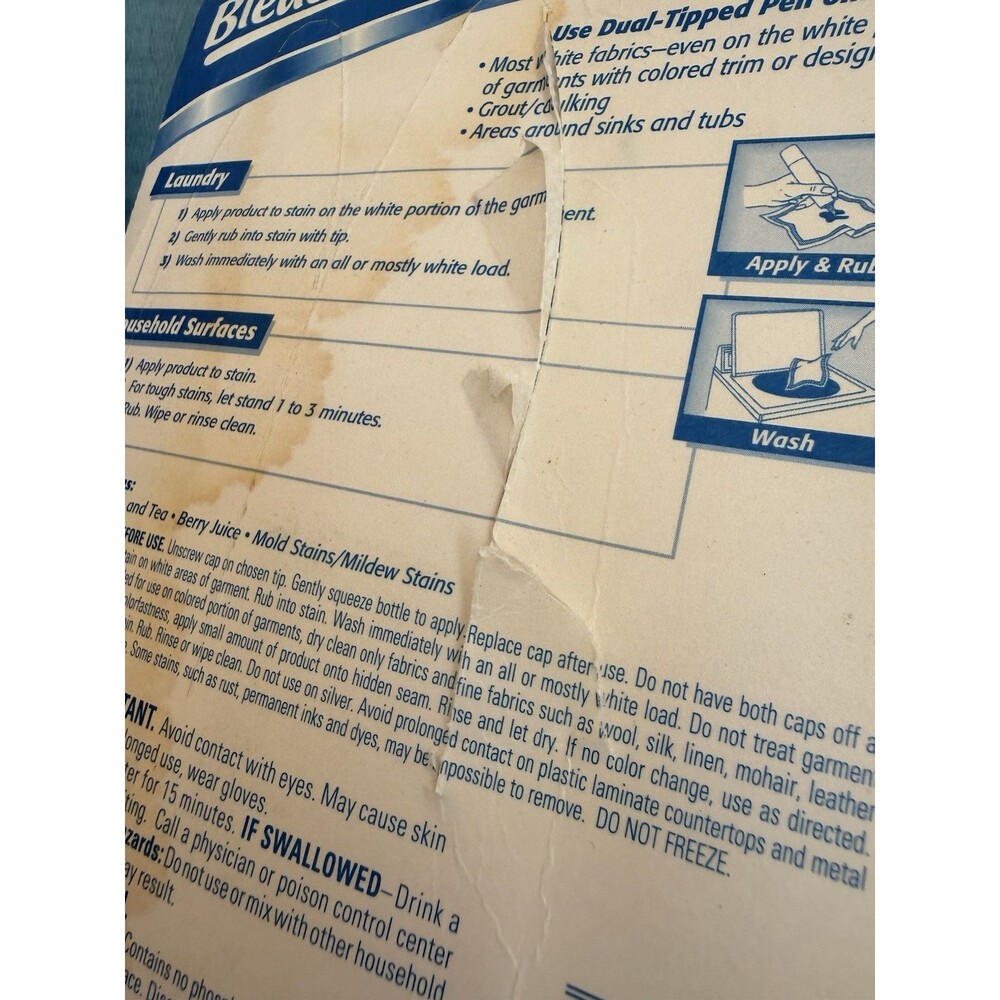 Clorox Bleach Pen Gel Laundry Household  Dual Tipped Discontinued Lot 3 w/holder - Picture 9 of 10
